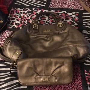 Gray Coach Bag w/ Wallet